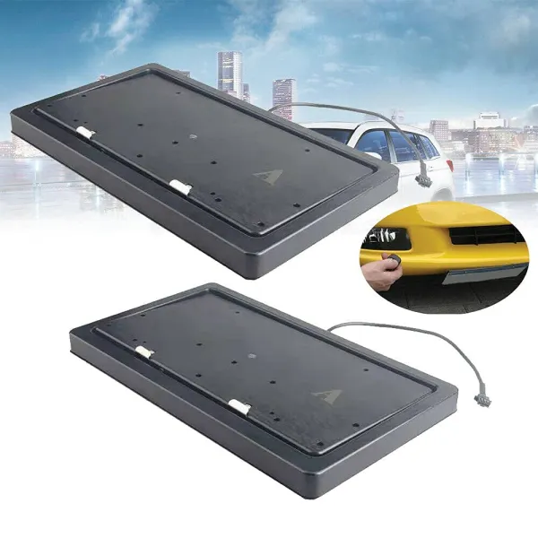Ririsir High-quality 2pcs Car Telescopic License Plate Holder with Remote Control Invisible License Plates