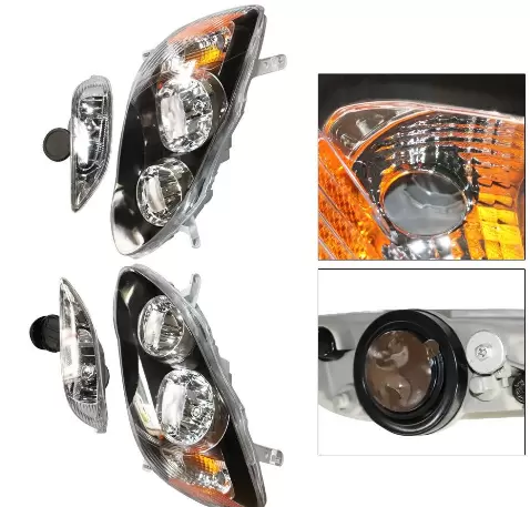 Headlights + Fog Lights Kit Compatible for 2005-2008 Toyota Corolla-US Stock