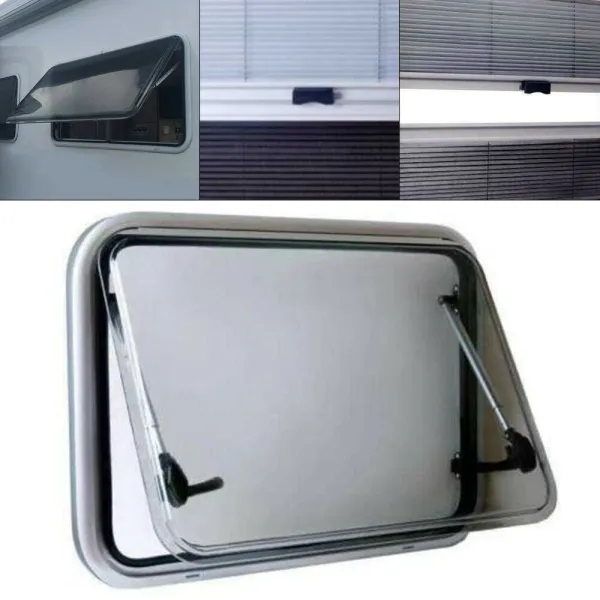 MG17RW Cut-out Size 600mm RV Caravan Camper Window Vent Hatch w/ Screen & Blind