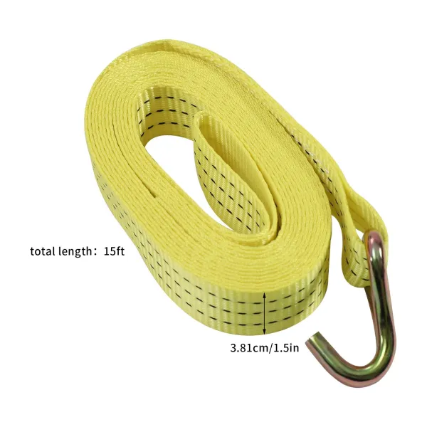 Cargo Control Ratchet Tie Down Straps - 1.5 Inch x 15 Foot Ratchet Straps with Double J Hooks - Yellow Ratchet Straps - 10 Packs