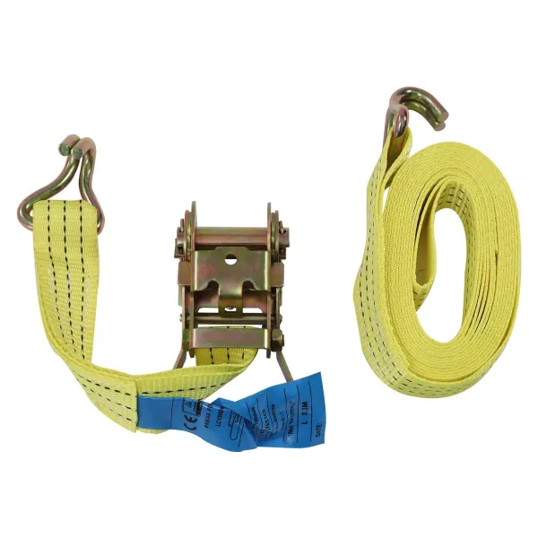 Cargo Control Ratchet Tie Down Straps - 1.5 Inch x 15 Foot Ratchet Straps with Double J Hooks - Yellow Ratchet Straps - 10 Packs