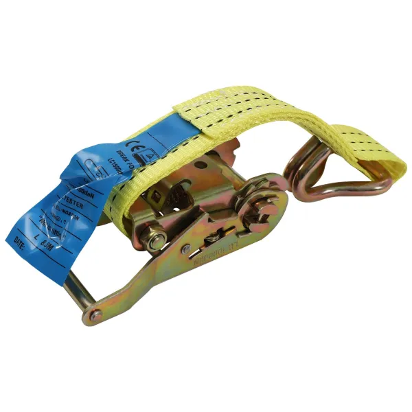 Cargo Control Ratchet Tie Down Straps - 1.5 Inch x 15 Foot Ratchet Straps with Double J Hooks - Yellow Ratchet Straps - 10 Packs
