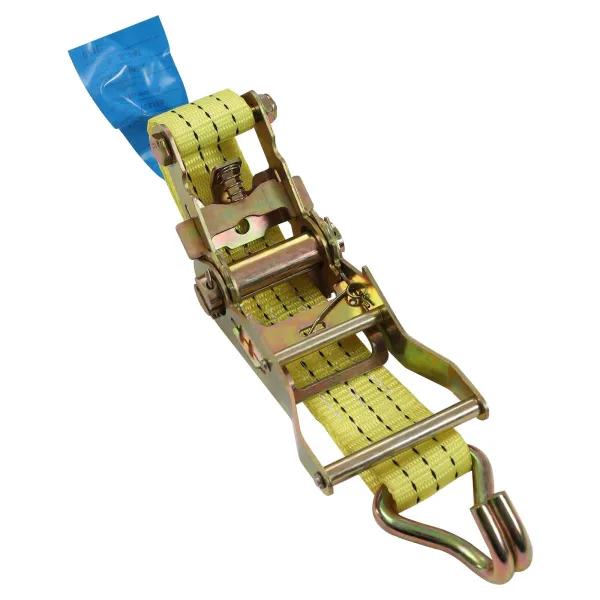 Cargo Control Ratchet Tie Down Straps - 1.5 Inch x 15 Foot Ratchet Straps with Double J Hooks - Yellow Ratchet Straps - 10 Packs
