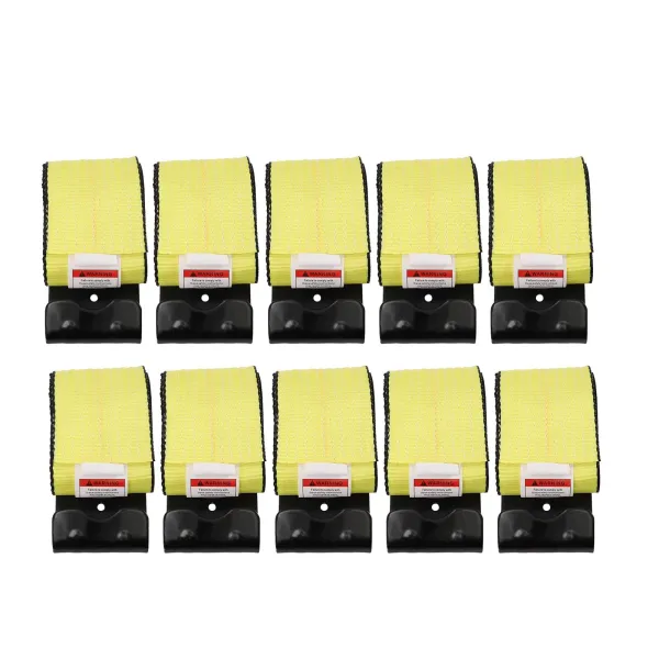 Winch Straps 4" x 5' Yellow Heavy Duty Tie Down w/ Flat Hook, 4 Inch Cargo Control for Flatbed Truck Utility Trailer