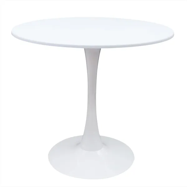 32'' Round Dining Table w/Pedestal Base for 2 or 4 Person, Sturdy Table for Home Cafe, Negotiation Table, Milk Tea Shop Table,White