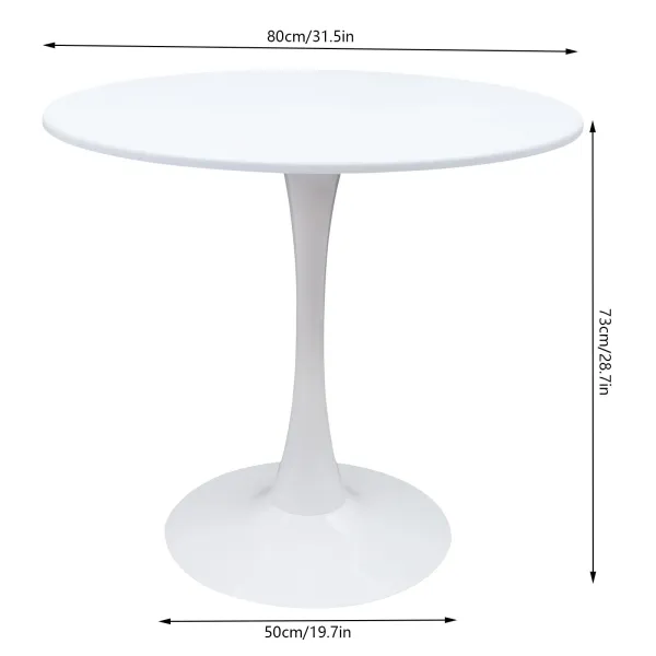 32'' Round Dining Table w/Pedestal Base for 2 or 4 Person, Sturdy Table for Home Cafe, Negotiation Table, Milk Tea Shop Table,White 32'' Round Dining Table w/Pedestal Base for 2 or 4 Person, Sturdy Table for Home Cafe, Negotiation Table, Milk Tea Shop Table,White
