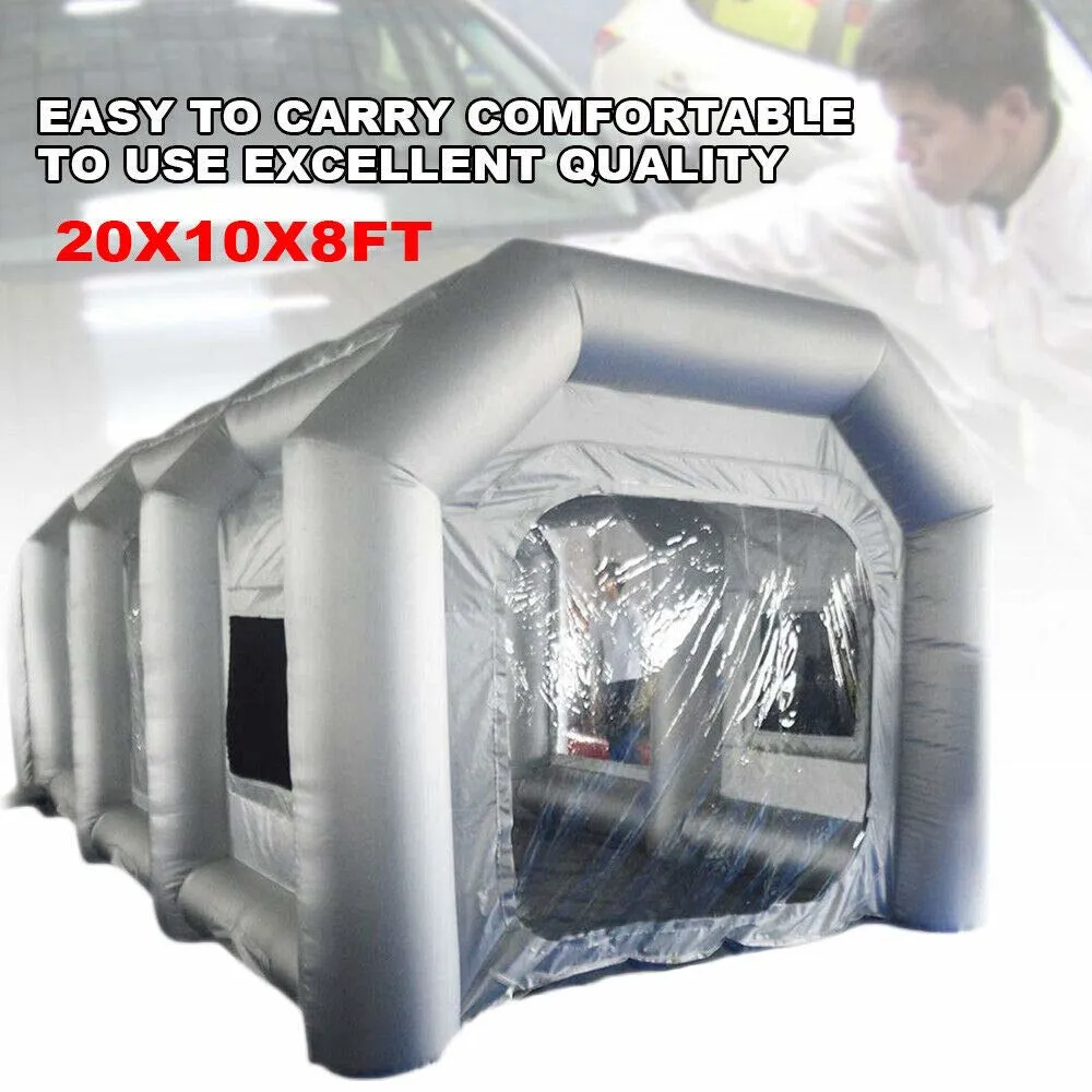 RIRISIR Hot Inflatable Paint Booth, 20x10x8.2ft Inflatable Portable Car Painting Tent