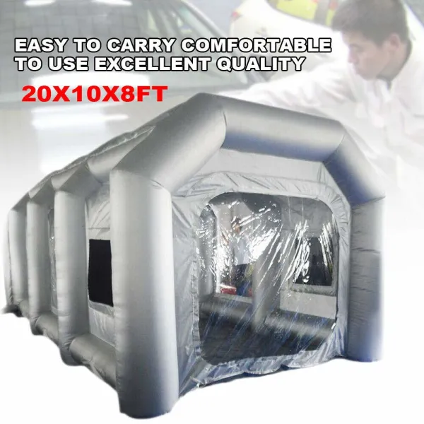 RIRISIR Hot Inflatable Paint Booth, 20x10x8.2ft Inflatable Portable Car Painting Tent RIRISIR Hot Inflatable Paint Booth, 20x10x8.2ft Inflatable Portable Car Painting Tent