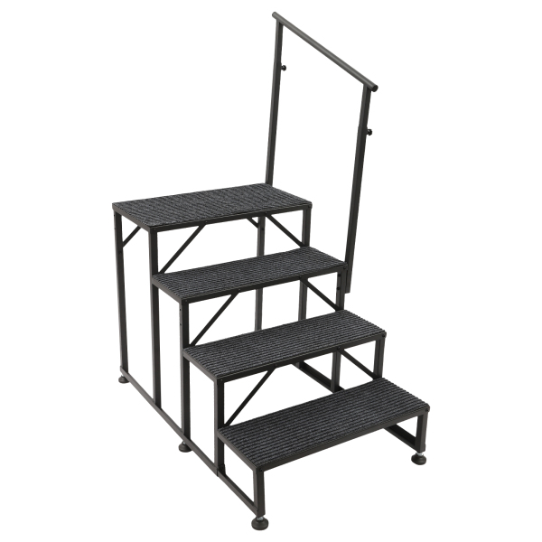 4 Steps Handrail Hand Rail Stair RV Exterior Steps Trailer Camper Step Ladder
