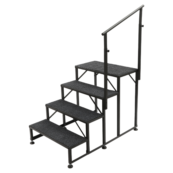 4 Steps Handrail Hand Rail Stair RV Exterior Steps Trailer Camper Step Ladder